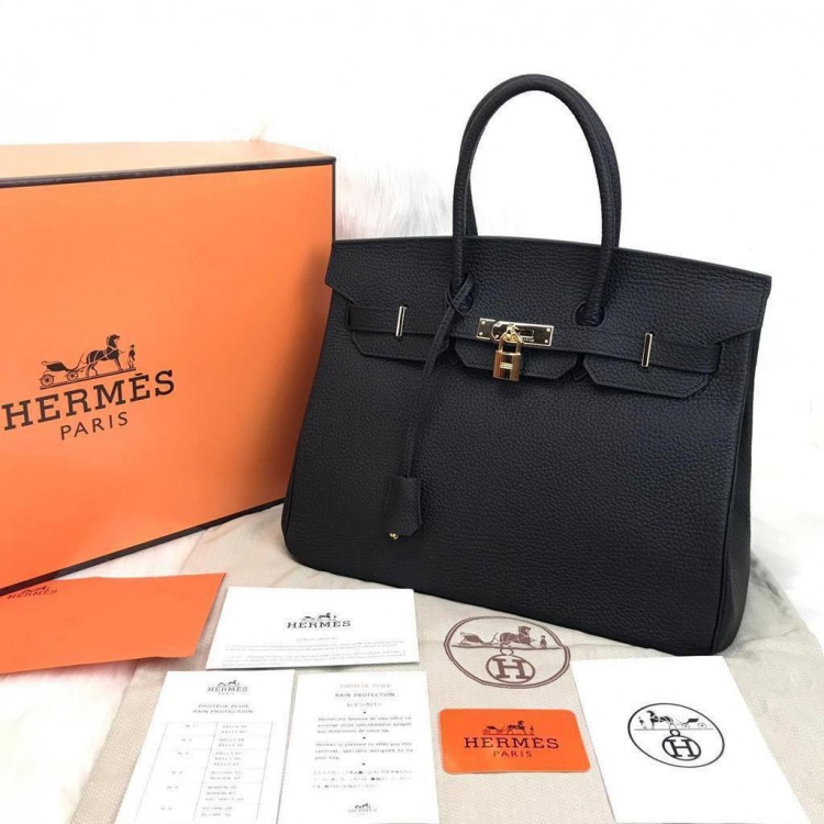 HERMES BİRKİN HAKİKİ DERİ SİYAH 35 CM